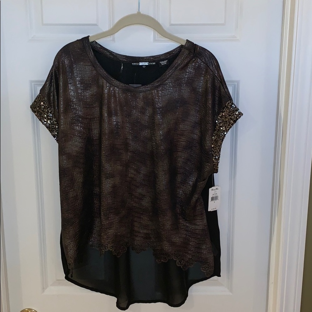 Miss Me | sequin cap sleeve blouse